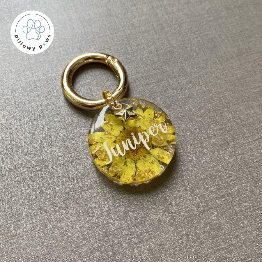 Custom Pet Tag - Preserved Flower