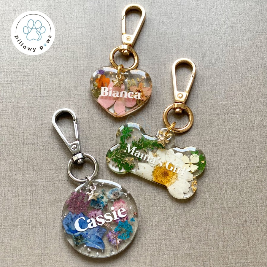 Custom Pet Tag - Preserved Flower